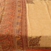 Sanskriti Vintage Sarees Beige/Red 100% Pure Silk Printed Sari 6yd Craft Fabric