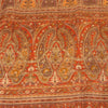 Sanskriti Vintage Sarees Beige/Red 100% Pure Silk Printed Sari 6yd Craft Fabric