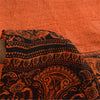 Sanskriti Vintage Sarees Orange Peacock Pure Silk Printed Sari 5yd Craft Sustainable Fabric