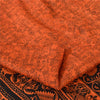 Sanskriti Vintage Sarees Orange Peacock Pure Silk Printed Sari 5yd Craft Sustainable Fabric