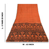 Sanskriti Vintage Sarees Orange Peacock Pure Silk Printed Sari 5yd Craft Sustainable Fabric