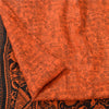 Sanskriti Vintage Sarees Orange Peacock Pure Silk Printed Sari 5yd Craft Sustainable Fabric
