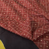 Sanskriti Vintage Sarees Coffee-Brown Pure Silk Bandhani Printed Sari 5yd Sustainable Fabric