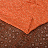 Sanskriti Vintage Sarees Orange/Brown Pure Silk Printed Sari 5yd Craft Sustainable Fabric