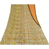 Sanskriti Vintage Sarees Orange/Ivory Pure Silk Printed Sari 5yd Craft Sustainable Fabric