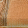Sanskriti Vintage Sarees Shades Of Brown Pure Silk Printed Sari 5yd Craft Sustainable Fabric