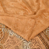 Sanskriti Vintage Sarees Shades Of Brown Pure Silk Printed Sari 5yd Craft Sustainable Fabric