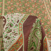 Sanskriti Vintage Sarees Indian Brown Pure Silk Printed Sari 5yd Craft Sustainable Fabric