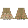 Sanskriti Vintage Sarees Indian Brown Pure Silk Printed Sari 5yd Craft Sustainable Fabric