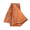 Sanskriti Vintage Sarees Orange 100% Pure Silk Printed Sari 5yd Craft Sustainable Fabric