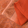 Сари Санскрити Винтаж Оранжевый Чистый Шелк Напечатанный Сари 5 ярдов Ремесленная Экологичная Ткань