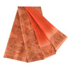 Сари Санскрити Винтаж Оранжевый Чистый Шелк Напечатанный Сари 5 ярдов Ремесленная Экологичная Ткань