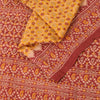 Sanskriti Vintage Sarees Yellow/Red Pure Silk Printed Sari 5yd Craft Sustainable Fabric