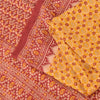 Sanskriti Vintage Sarees Yellow/Red Pure Silk Printed Sari 5yd Craft Sustainable Fabric