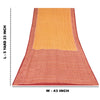 Sanskriti Vintage Sarees Yellow/Red Pure Silk Printed Sari 5yd Craft Sustainable Fabric