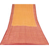 Sanskriti Vintage Sarees Yellow/Red Pure Silk Printed Sari 5yd Craft Sustainable Fabric