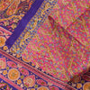 Sanskriti Vintage Sarees From India Pink Pure Silk Print Sari 5+yd Craft Sustainable Fabric