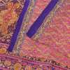Sanskriti Vintage Sarees From India Pink Pure Silk Print Sari 5+yd Craft Sustainable Fabric