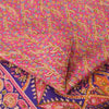 Sanskriti Vintage Sarees From India Pink Pure Silk Print Sari 5+yd Craft Sustainable Fabric