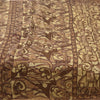 Sanskriti Vintage Sarees Shades Of Brown Pure Silk Print Sari 6+yd Craft Sustainable Fabric