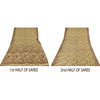 Sanskriti Vintage Sarees Shades Of Brown Pure Silk Print Sari 6+yd Craft Sustainable Fabric
