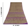 Sanskriti Vintage Sarees Purple Indian Pure Silk Printed Sari 5+yd Craft Sustainable Fabric