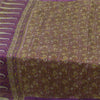 Sanskriti Vintage Sarees Purple Indian Pure Silk Printed Sari 5+yd Craft Sustainable Fabric