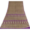 Sanskriti Vintage Sarees Purple Indian Pure Silk Printed Sari 5+yd Craft Sustainable Fabric