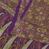 Sanskriti Vintage Sarees Purple Indian Pure Silk Printed Sari 5+yd Craft Sustainable Fabric