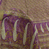 Sanskriti Vintage Sarees Purple Indian Pure Silk Printed Sari 5+yd Craft Sustainable Fabric
