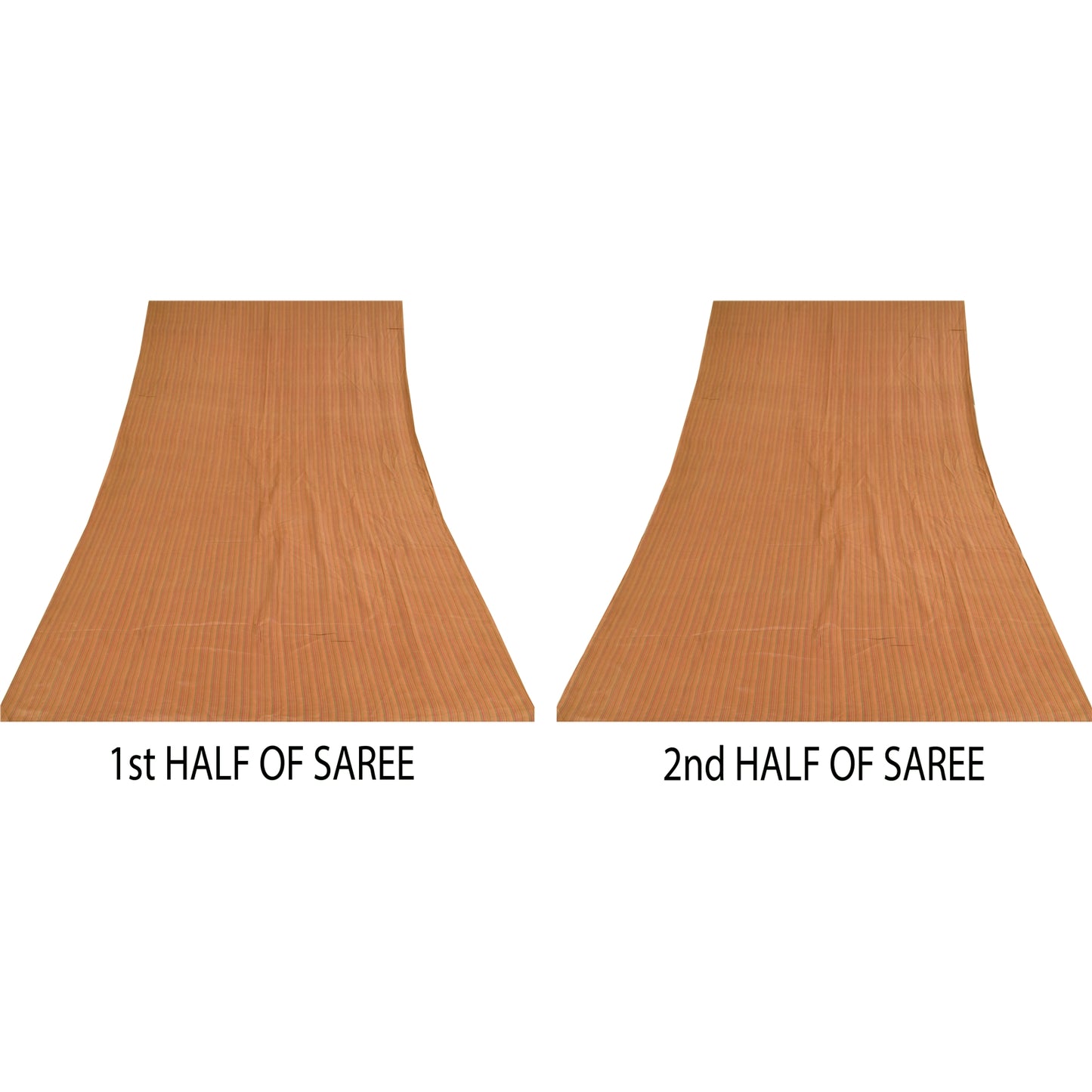 Sanskriti Vintage Sarees Brown 100% Pure Silk Printed Sari 5+yd Craft Sustainable Fabric