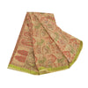 Sanskriti Vintage Sarees Beige Indisk Ren Silke Trykt Sari 6+ yard Håndværk Bæredygtigt Stoff
