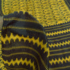 Sanskriti Vintage Sarees Yellow/Black Pure Silk Ikat Printed Sari 6+yd Sustainable Fabric