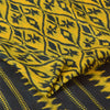 Sanskriti Vintage Sarees Yellow/Black Pure Silk Ikat Printed Sari 6+yd Sustainable Fabric