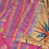 Sanskriti Vintage Sarees Brown/Pink Pure Silk Printed Sari 5+yd Craft Sustainable Fabric