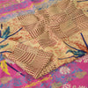 Sanskriti Vintage Sarees Brown/Pink Pure Silk Printed Sari 5+yd Craft Sustainable Fabric