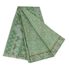 Sanskriti Vintage Sarees Green Indian Pure Silk Printed Sari 5+yd Craft Fabric