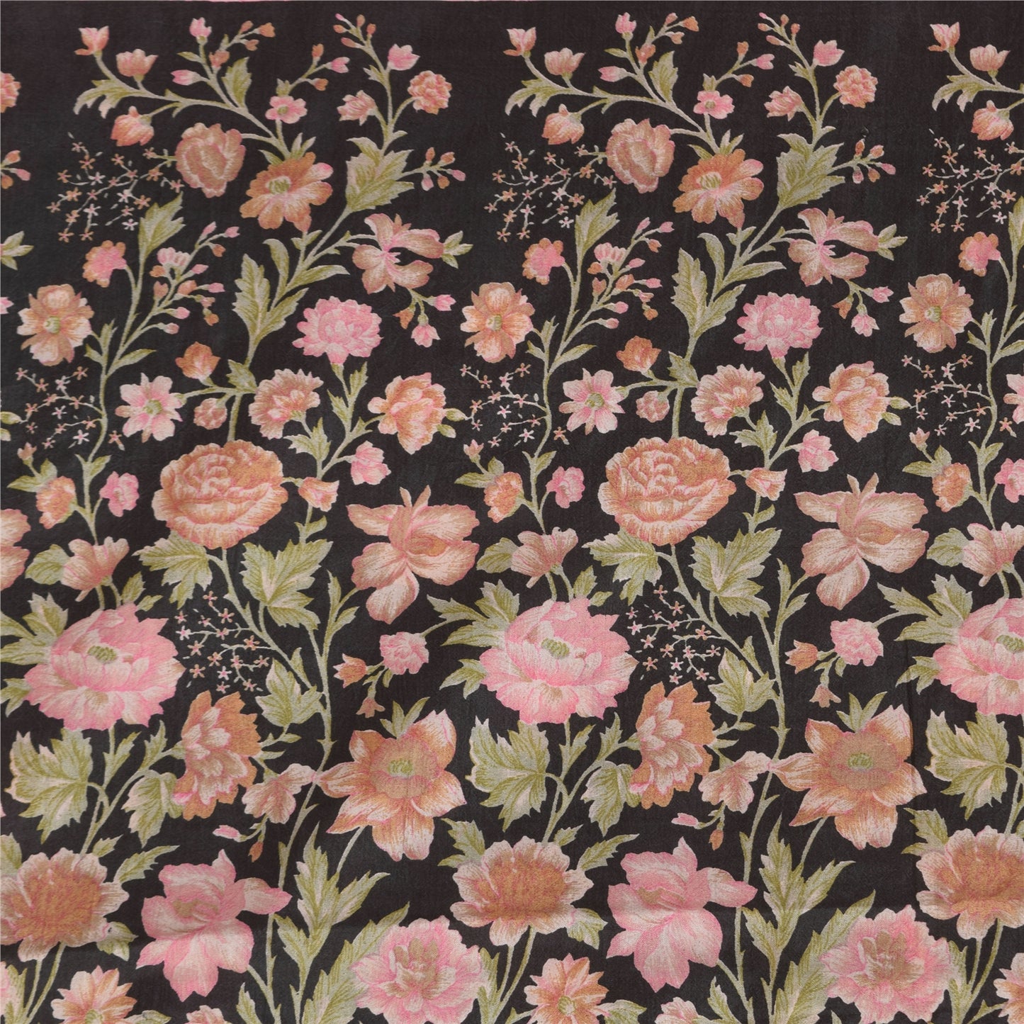 Sanskriti Vintage Sarees From India Red Pure Silk Printed Sari 6yd Craft Fabric