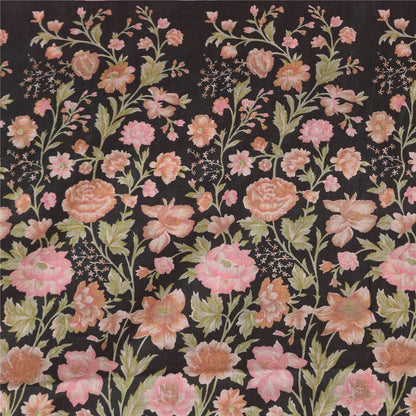 Sanskriti Vintage Sarees From India Red Pure Silk Printed Sari 6yd Craft Fabric