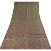 Sanskriti Vintage Sarees Green 100% Pure Silk Printed Sari 5+yd Craft Fabric