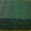 Sanskriti Vintage Sarees Green Zari Border Pure Silk Printed Sari 6+yd Fabric