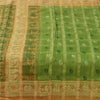 Sanskriti Vintage Sarees Green 100%Pure Silk Printed Woven Epic Sari 5+yd Sustainable Fabric