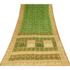 Sanskriti Vintage Sarees Green 100%Pure Silk Printed Woven Epic Sari 5+yd Sustainable Fabric