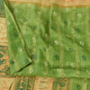 Sanskriti Vintage Sarees Green 100%Pure Silk Printed Woven Epic Sari 5+yd Sustainable Fabric