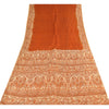 Sanskriti Vintage Sarier Orange Mennesketrykt Ren Silke Sari 5+ yard Håndværk Bæredygtigt Stoff