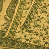Sanskriti Vintage Sarees Yellow/Green Pure Silk Printed Sari 6+yd Craft Sustainable Fabric