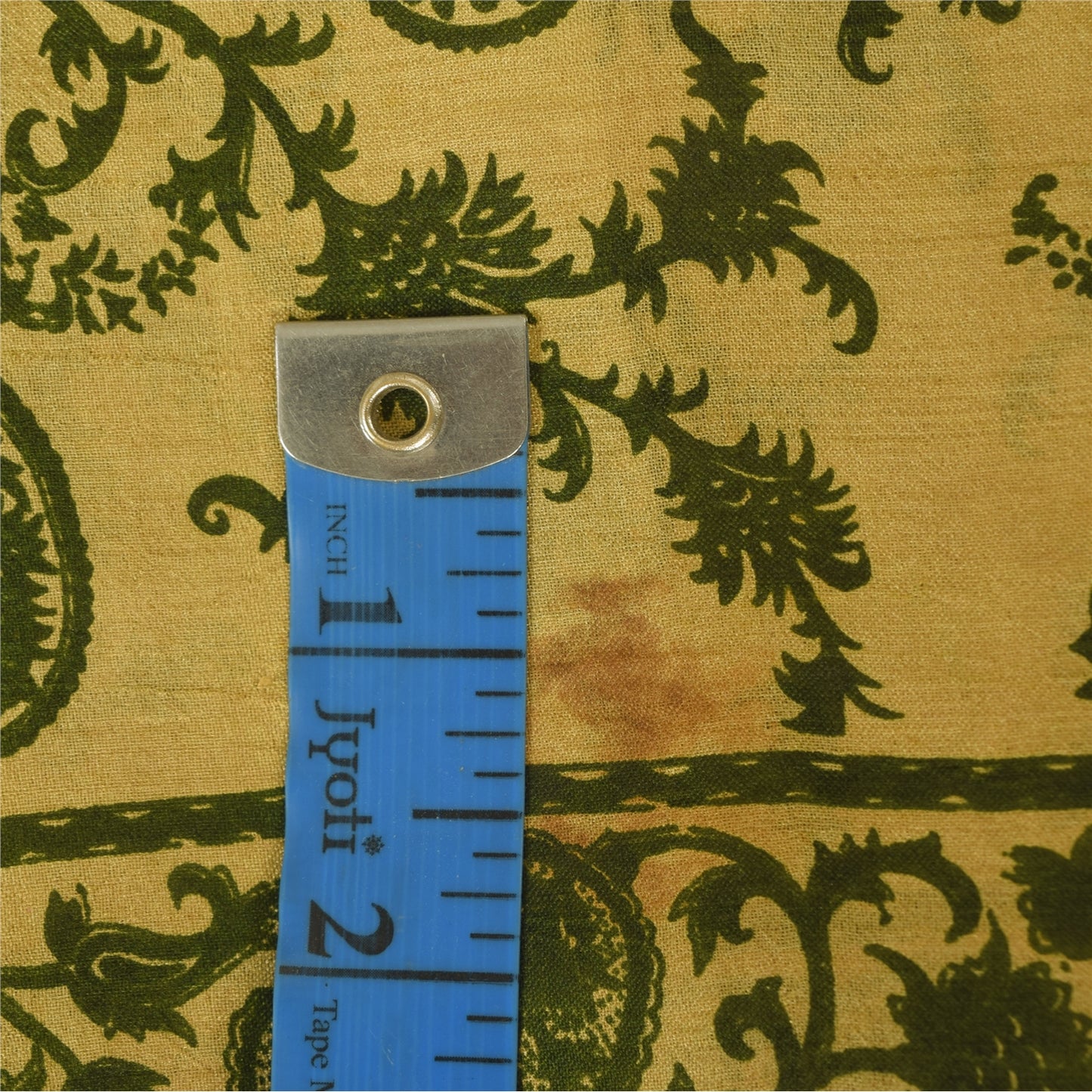 Sanskriti Vintage Sarees Yellow/Green Pure Silk Printed Sari 6+yd Craft Sustainable Fabric