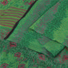 Sanskriti Vintage Sarees Indian Green Pure Silk Printed Sari 6+yd Craft Sustainable Fabric