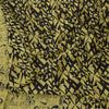 Sanskriti Vintage Sarees Lemon/Black Pure Silk Printed Sari 6+yd Craft Sustainable Fabric