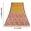 Sanskriti Vintage Sarees Yellow 100% Pure Silk Printed Sari 5+yd Craft Sustainable Fabric